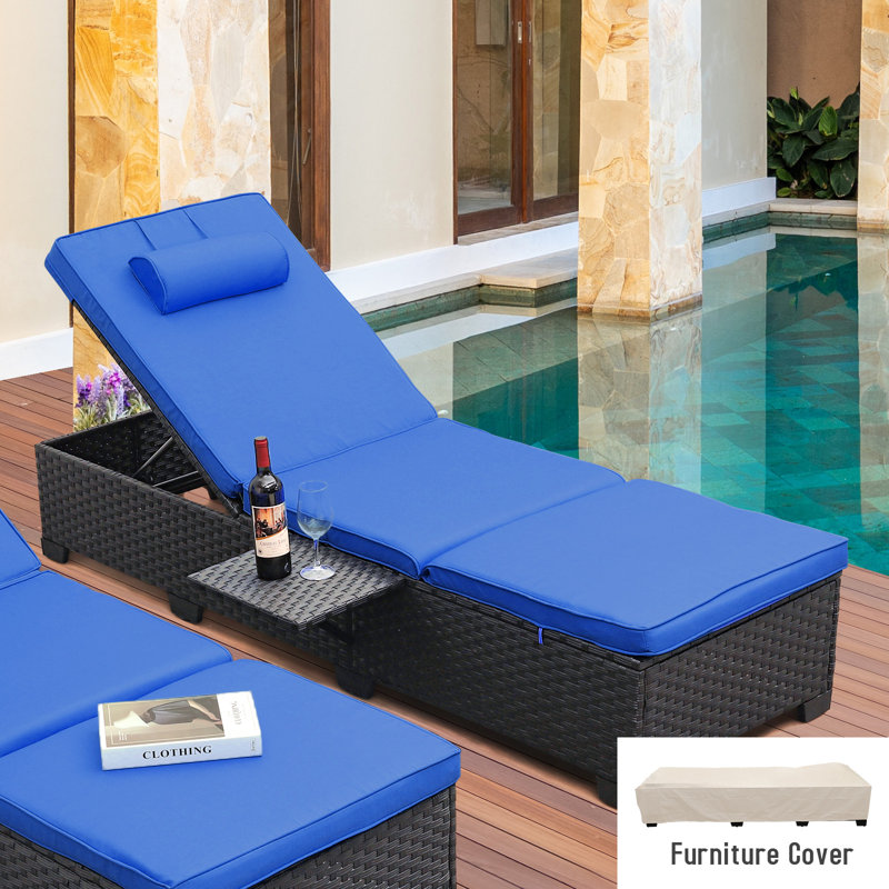 Latitude Run® Persei Outdoor Wicker Chaise Lounge with Adjustable